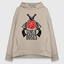 Толстовка оверсайз женская Guns n Roses: guns, цвет: миндальный