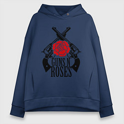 Толстовка оверсайз женская Guns n Roses: guns, цвет: тёмно-синий