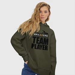 Толстовка оверсайз женская Brazzers Team Player, цвет: хаки — фото 2