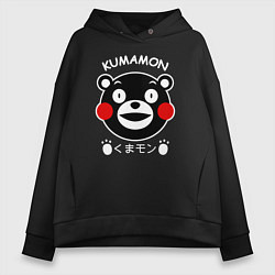 Толстовка оверсайз женская Kumamon, цвет: черный