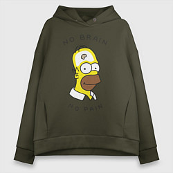 Женское худи оверсайз No brain, No pain