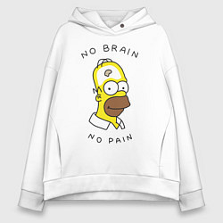 Женское худи оверсайз No brain, No pain