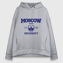 Толстовка оверсайз женская MGU Moscow University, цвет: меланж