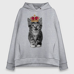 Толстовка оверсайз женская Meow kitten, цвет: меланж