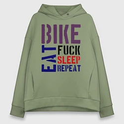 Женское худи оверсайз Bike eat sleep repeat