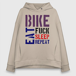 Женское худи оверсайз Bike eat sleep repeat