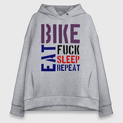 Женское худи оверсайз Bike eat sleep repeat