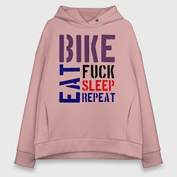 Женское худи оверсайз Bike eat sleep repeat