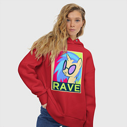 Толстовка оверсайз женская DJ Pon-3 RAVE, цвет: красный — фото 2