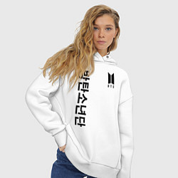 Толстовка оверсайз женская BTS Korea, цвет: белый — фото 2