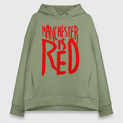 Женское худи оверсайз Manchester is Red