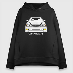 Толстовка оверсайз женская Toyota Chaser JZX100, цвет: черный