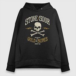 Толстовка оверсайз женская Stone Sour: Gold Bones, цвет: черный
