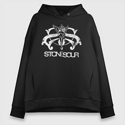 Толстовка оверсайз женская Stone Sour, цвет: черный