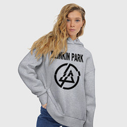 Толстовка оверсайз женская Linkin Park, цвет: меланж — фото 2