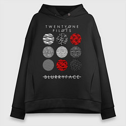 Толстовка оверсайз женская TOP: Blurryface, цвет: черный