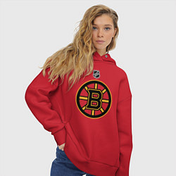 Толстовка оверсайз женская Boston Bruins NHL, цвет: красный — фото 2