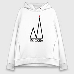 Женское худи оверсайз Москва-чёрный логотип-2