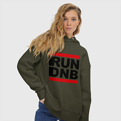 Толстовка оверсайз женская RUN DNB, цвет: хаки — фото 2