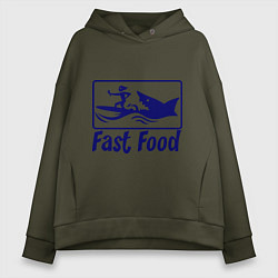 Женское худи оверсайз Shark fast food