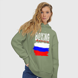 Толстовка оверсайз женская Бокс Россия, цвет: авокадо — фото 2