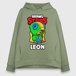 Женское худи оверсайз BRAWL STARS LEON