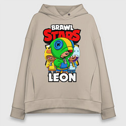 Женское худи оверсайз BRAWL STARS LEON