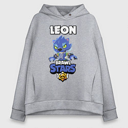 Женское худи оверсайз BRAWL STARS ОБОРОТЕНЬ LEON