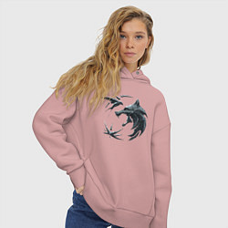 Толстовка оверсайз женская Ведьмак сериал, цвет: пыльно-розовый — фото 2