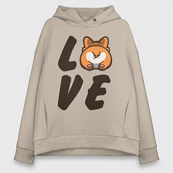 Женское худи оверсайз Love Corgi