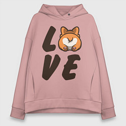 Женское худи оверсайз Love Corgi