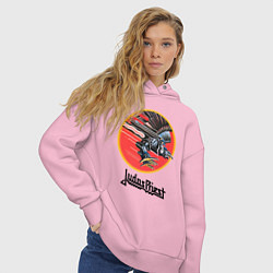 Толстовка оверсайз женская JUDAS PRIEST, цвет: светло-розовый — фото 2