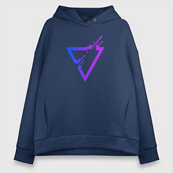 Толстовка оверсайз женская Liquid Triangle, цвет: тёмно-синий