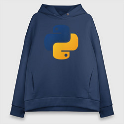 Толстовка оверсайз женская Python, цвет: тёмно-синий