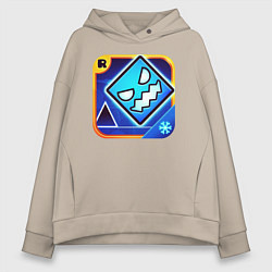 Толстовка оверсайз женская Geometry Dash, цвет: миндальный