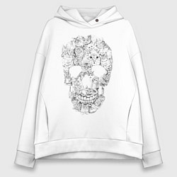 Женское худи оверсайз ЧЕРЕП ИЗ КОТИКОВ