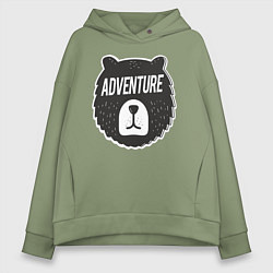 Толстовка оверсайз женская Bear Adventure, цвет: авокадо