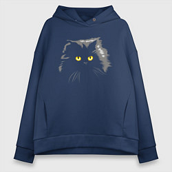 Женское худи оверсайз Грозовой, кошак пушистый
