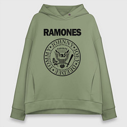 Толстовка оверсайз женская RAMONES, цвет: авокадо