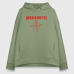 Толстовка оверсайз женская Megadeth, цвет: авокадо