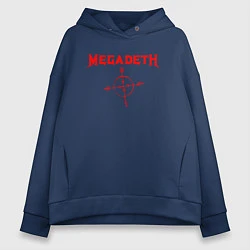 Толстовка оверсайз женская Megadeth, цвет: тёмно-синий