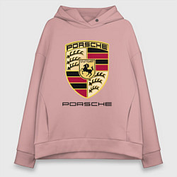 Толстовка оверсайз женская PORSCHE, цвет: пыльно-розовый