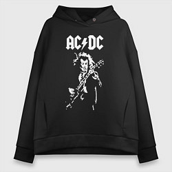 Толстовка оверсайз женская ACDC, цвет: черный