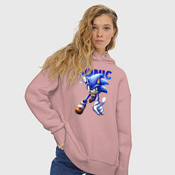 Толстовка оверсайз женская SONIC, цвет: пыльно-розовый — фото 2