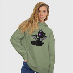 Толстовка оверсайз женская Эндар дракон, цвет: авокадо — фото 2