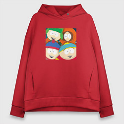 Толстовка оверсайз женская South Park, цвет: красный