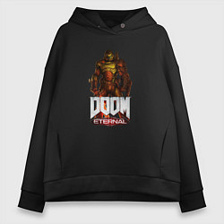 Толстовка оверсайз женская DOOM ETERNAL, цвет: черный