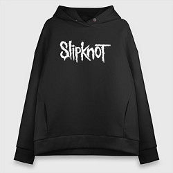 Толстовка оверсайз женская SLIPKNOT НА СПИНЕ, цвет: черный