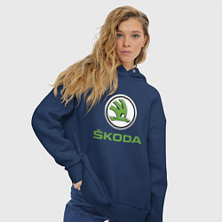 Толстовка оверсайз женская Skoda, цвет: тёмно-синий — фото 2