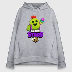 Толстовка оверсайз женская BRAWL STARS SPIKE, цвет: меланж